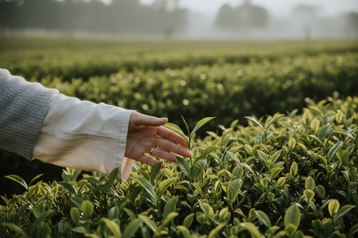 Ästhetische Teeplantage